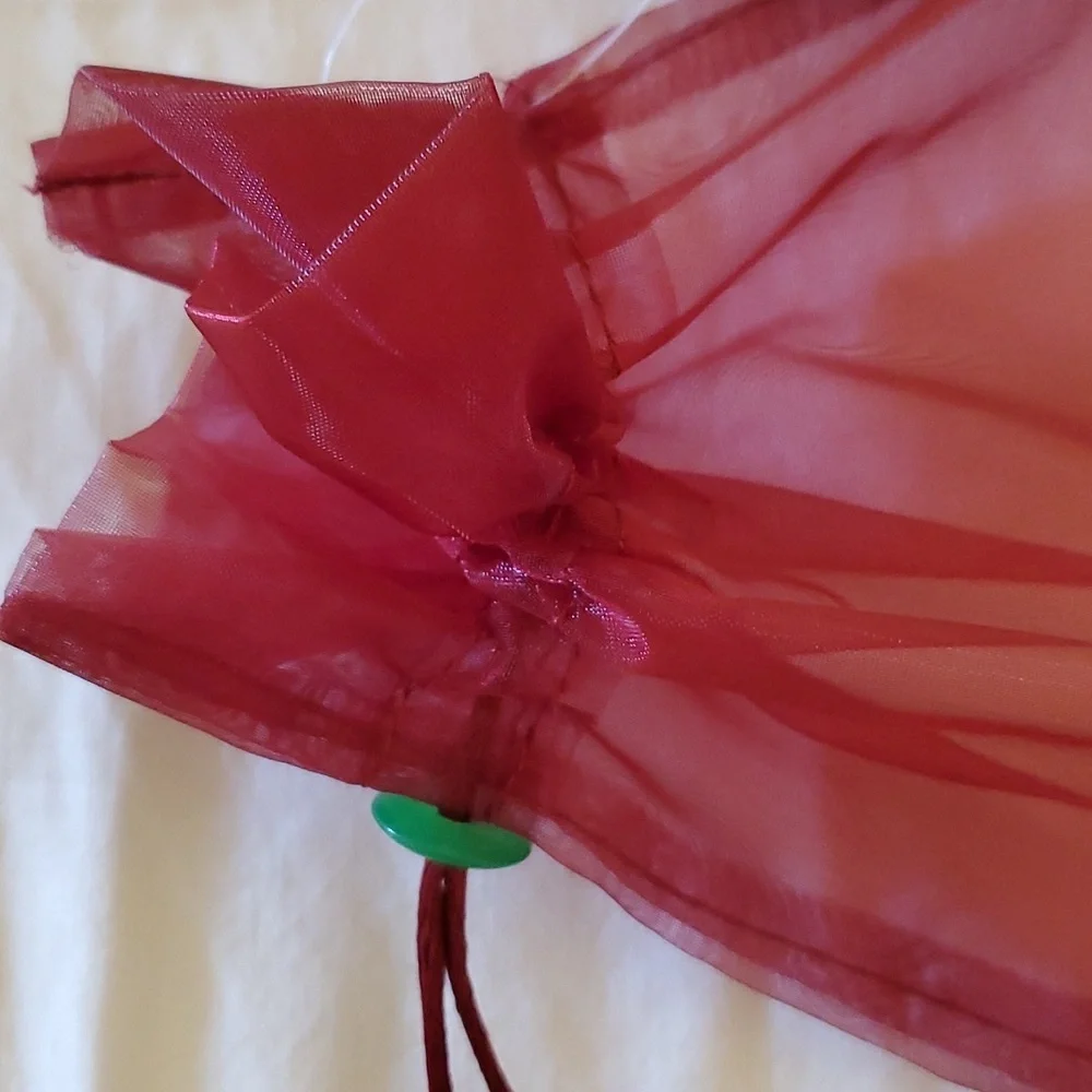 10 Burgandy Organza Wine Bags